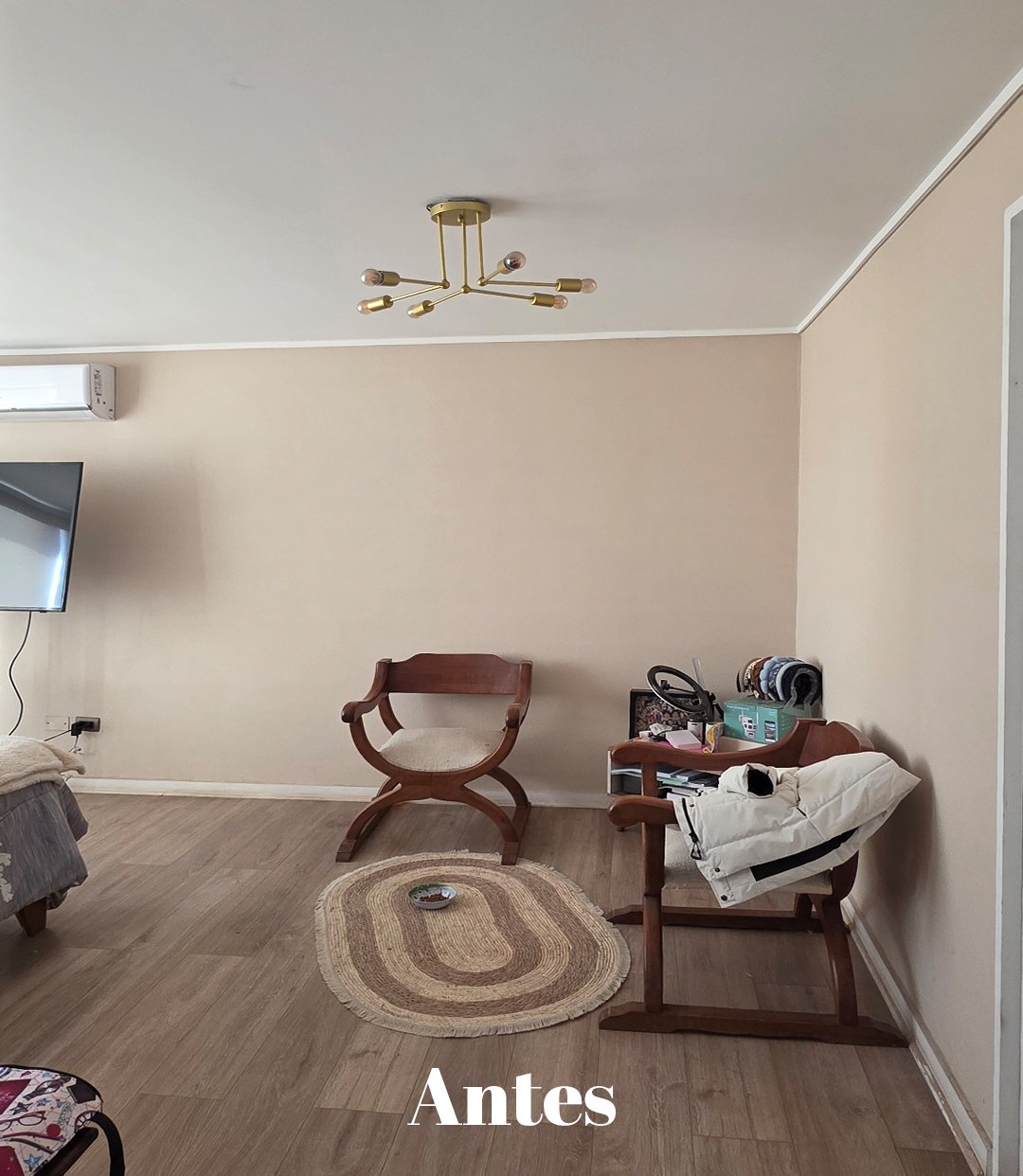Antes — Dormitorio con mueble mural de TV