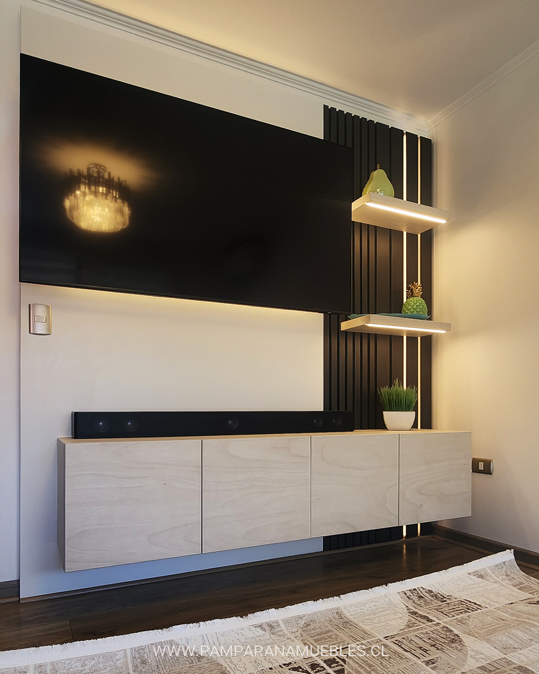 Mueble a medida con terminaciones de alto estándar fabricado por Pamparana Muebles
